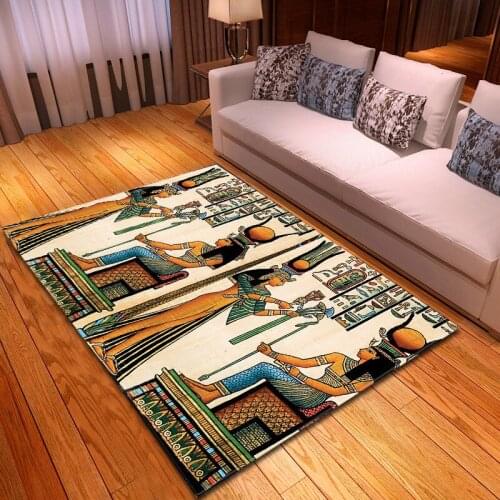 7 Kinds Ancient Egypt Women Printed Carpets Rugs For Home Living Room Bedroom Table Side Mat tapete para sala alfombra