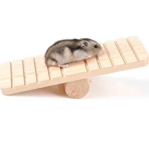 40%HOTPet Hamster Wooden Anti-slip Seesaw Teeterboard Squirrel Toy Cage DIY Ornament