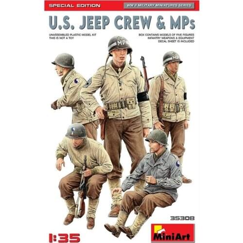 MiniArt 35308 1/35 Scale "U.S. Jeep Crew & MPs. Special Edition" Model Kit
