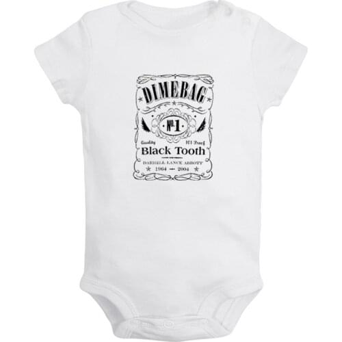 DIMEBAG DARRELL WHISKEY Jabb Awoc Keez Slayer Printed Newborn Baby Girl Boys Clothes Short Sleeve Romper Outfits 100% Cotton