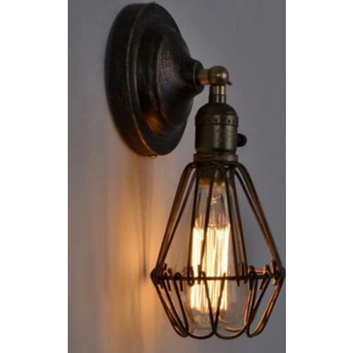 Wall Lamp LED Vintage Lights On The Wall E27 Bedside Retro Iron Lamp Interior For Home Decor Staircase Corridor Aisle Lamp