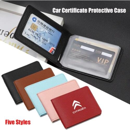 Car Driver License Cover Car Driving Documents Holder Protective Case For Citroen C4 C3 C5 C1 C2 Berlingo Celysee Cactus Picasso
