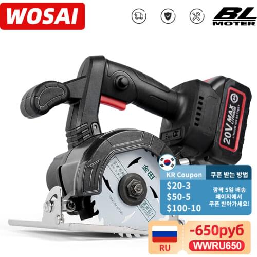 WOSAI 20V Brushless Circular Electric Saw 4 inch Blade for Wood Saw Blades MT-SER Cordless Circular Saw Cutting Sawing Machine