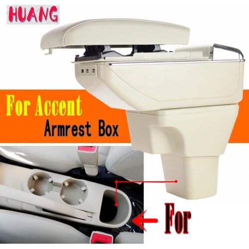 For Hyundai Accent Armrest Box 2006 2007 2008 2009 2011 +USB+ Double Layer