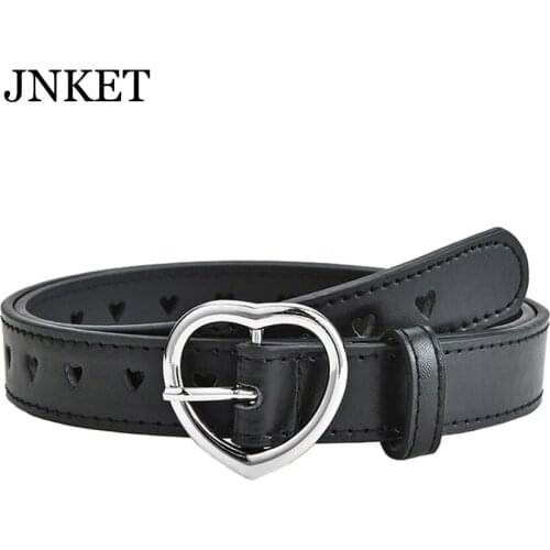 JNKET New Fashion Children Belt Peach Heart Belt PU Leather Belt Pin Buckle Waist Belt Leisure Cinturon Jeans Waistband