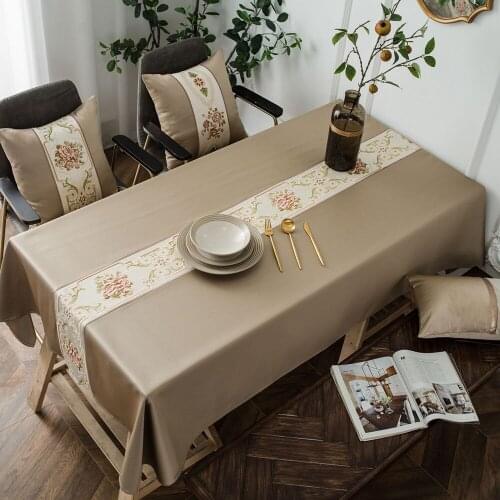 Rose Tree Satin Tablecloths On The Table