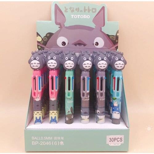 30 pcs/lot Kawaii Totoro 6 Colors Ballpoint Pen Cute ball pens School Office writing Supplies Stationery Gift