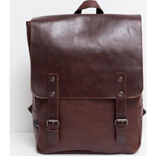 Vintage Men Backpack 2020 Fashion Pu Leather Casual Travel Bag Multifunction Laptop Backpacks Retro style Zaino Donna Mochila
