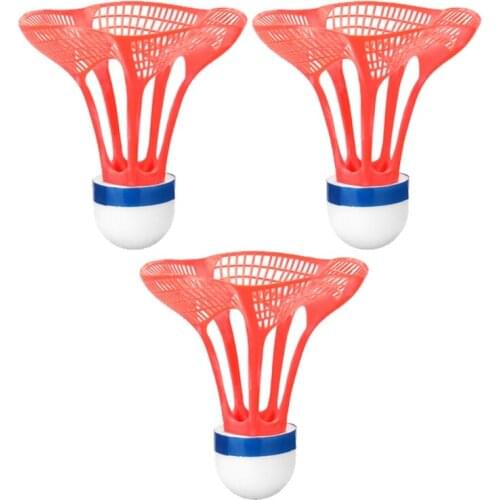 55KD 3Pcs/Set Outdoor Badminton Airshuttle Plastic Nylon Birdies Shuttlecock Feather Resistance Wind Balls Ball For Training