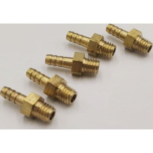 Hose Barb I/D 2.5mm 3mm 4mm 5mm 6mm 8mm 10mm x Metric M5 M6 M8 M10 M12 Male Brass Splicer Coupler Connectors Fittings Plumbing