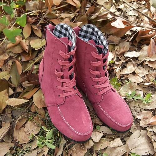 Women Suede Leather Ankle Boots Casual Lace Up Winter Boots Comfortable Soft Rubber Solid Black Flat Shoes Female Boots