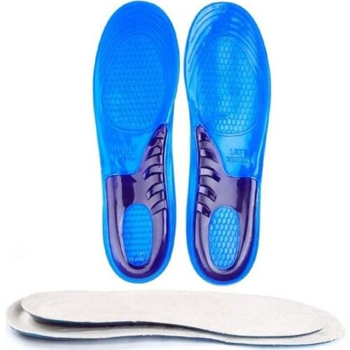 1 Pair Large Size Orthotic Arch Support Massaging Silicone Anti-Slip Gel Soft Sport Shoe Insole Pad For Man Women insoles
