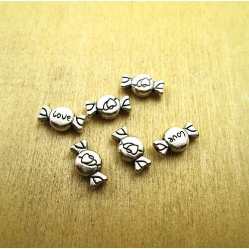 30pcs--11*6mm antique silver 3D mini sweety cute candy Charm DIY necklace/ bracelets charms antique silver tone