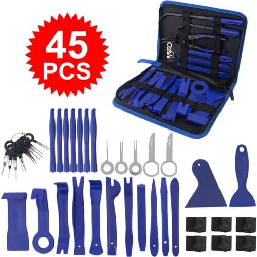 45Pcs Car Hand Tool Disassembly Tools Set DVD Stereo Refit Kits Interior Plastic Trim Panel Dashboard Removal Tool Repair Tools