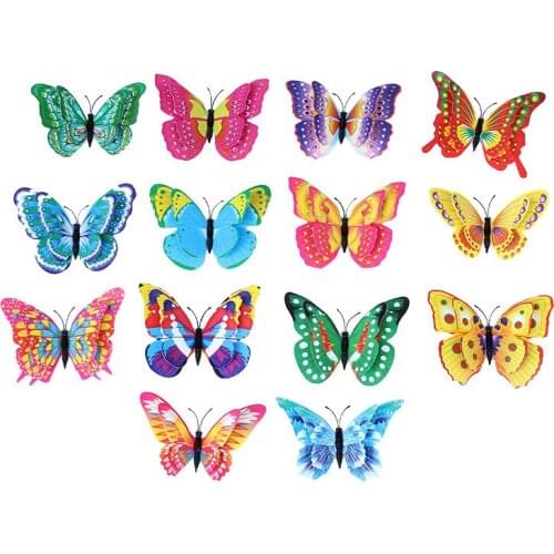 Butterflies 3D Wall Stickers Home Decor In The Nursery Living Childrens Room Decoration on The Cabinet Refrigerator Accessories