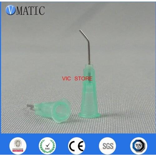 Free Shipping 100 Pieces 21G 45 Bent Degree 0.5'' 1/2 Inch Glue Dispensing Needle Bayonet Type Needles