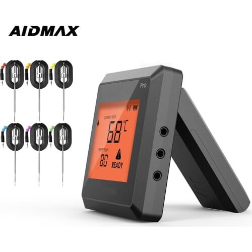 AidMax PRO03 Wireless Meat Food Steak Thermometer for Oven Grill BBQ Smoker Rotisserie Kitchen Smart Digital Barbecue Accessorie