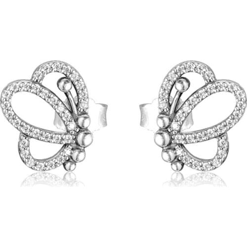 CKK Earrings Butterfly Outlines Stud Earring for Women Sterling Silver 925 Jewelry Pendientes Earings Earing Brincos Aretes