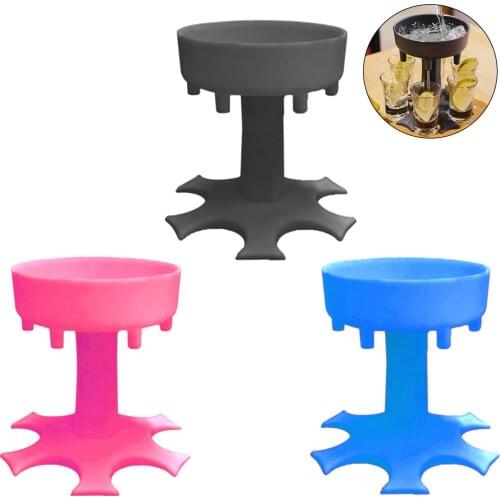 6 Shot Glass Dispenser With Cup Revolving Wine Drinking Beer Bar Decanter Party Holder Wine Pourers Pour Together For Champagne