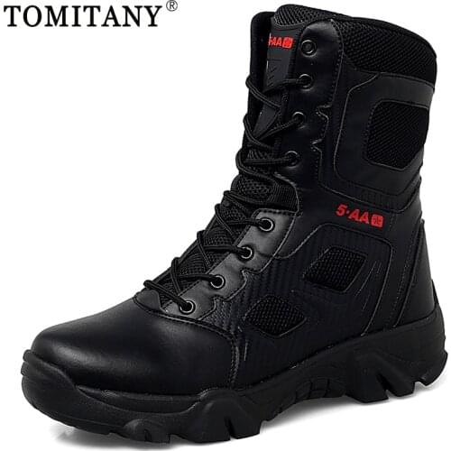Men Shoes 2021 Winter Men Combat Tactical Boots Ankle Work Safety Shoes Special Force Army Boots Male Waterproof Motorcycle Shoe
