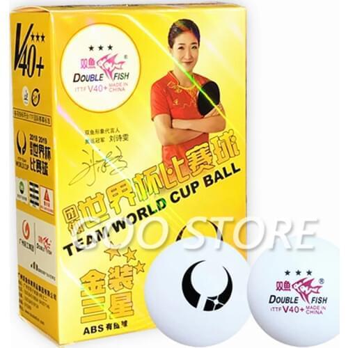 Double Fish Table Tennis Ball New Team World Cup 3-star V40+ ABS Material Plastic poly ping pong balls tenis de mesa