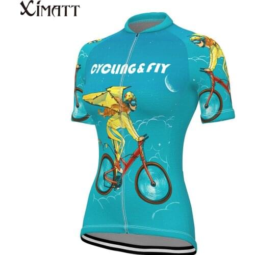 New Summer Travel The Polyester Women Cycling Jersey Top Mountain Bike MTB Road Bicycle Quick Dry Stretchy Shirts