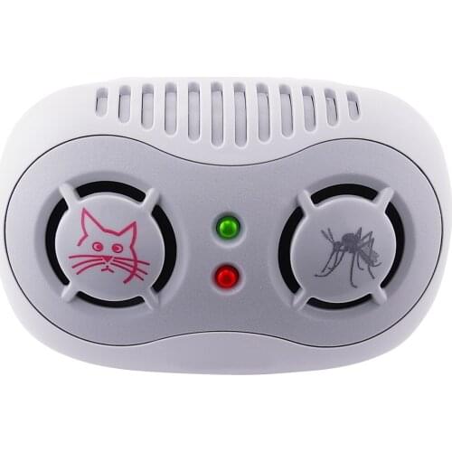 2-in-1 Mosquito and Mouse Repeller Ultrasonic Non-toxic, Safe for Pet & Kids 50/60Hz, Available in US & EU plug
