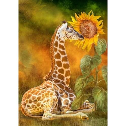 Sunflower and deer DIY diamond painting cross stitch Needlework mosaic diamond embroidery pattern hobbies and crafts A6427R