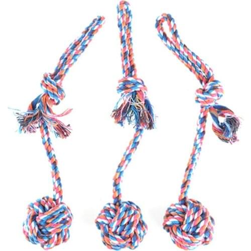 30cm Durable Braided Bone Rope Funny Puppy Dog Pet Chew Toy Cotton Braided Long Rope Colorful Chewing Knot dog toys training hot