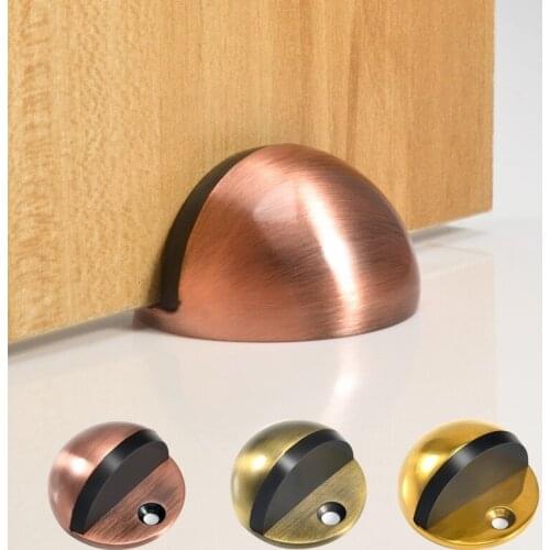 Rubber Door Stops Stainless Steel Door Stopper Sticker Wood Toilet Glass Door Holder Wedge Hidden Doorstop Furniture Hardware