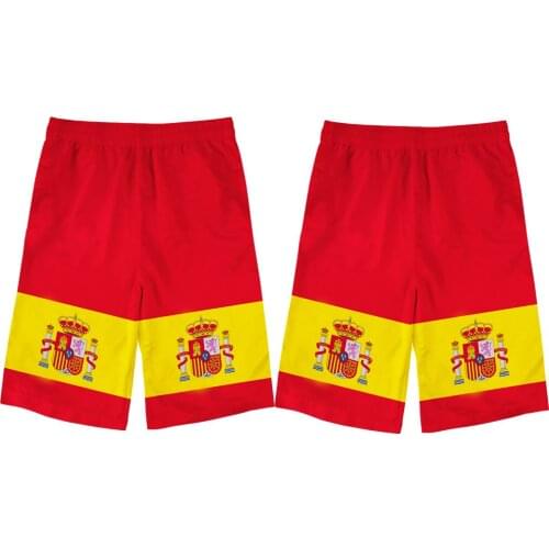 SPAIN male youth custom made name number esp beach shorts nation flag es spanish country college print photo casual shorts