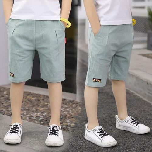 Teen Boys Casual Pants Thin Boys Shorts Five-point Pants Summer 2020 New Childrens Clothing Childrens Pure Color Beach Pants