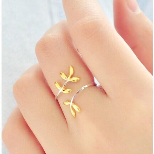 Korean Big Leaf Ring For Women Fashion Open Finger Rings Female Boho Jewelry