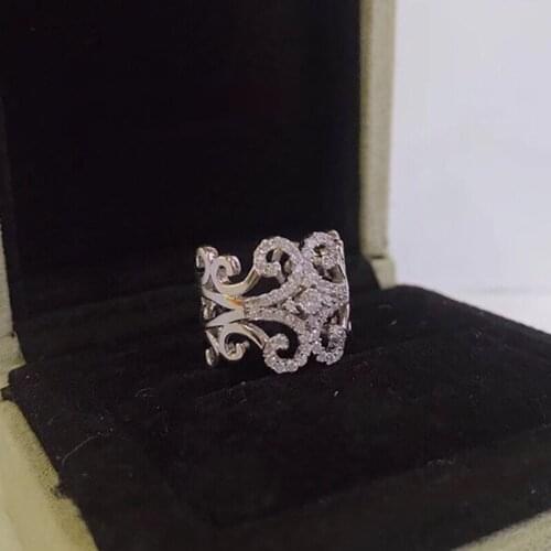 YPAY8 Luxury Ladies wedding partyFashion 925 Sterling Silver Jewelry AAA quality cubic Zirconia Party panther ring leopard shape