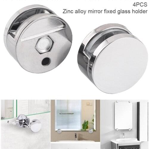 4 Pcs 27*27*14mm Glass Clamp Bathroom Mirror Clips Zinc Alloy Glass Clip Brackets Holder Cabinet Clips Glass Shelf Bracket