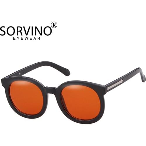 SORVINO Retro Oversized Oval Sunglasses 2020 Women Luxury Brand Designer 90s Black Orange Mirror Blue Sun Glasses Shades SP336