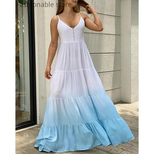 Women Sleeveless Button Front Ruched Maxi Dress