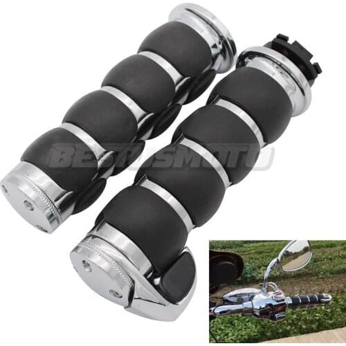 1" 25mm & 7/8'' 22mm Universal Billet Rubber Hand Grips For Harley Honda Kawasaki Suzuki Yamaha Bikes Cruiser Chopper Custom
