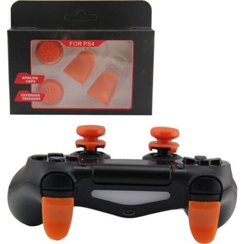 10sets L2 R2 Trigger Extenders Buttons joystick analog Caps Kit for PS4 Controller Accessory Silicone Buttons Extender