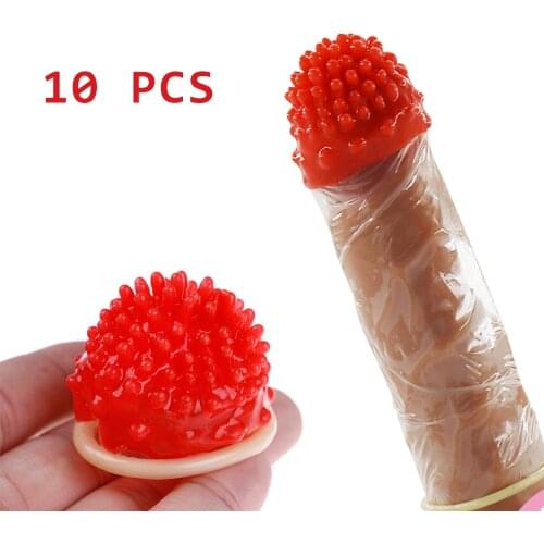 10PCS Allotype Condoms Ribbed Dotted Spike Latex Lubricated Condom Safer Sex for Men Unique Sex Products Sexy Condom