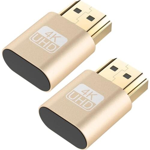 2Pcs 4K HDMI DDC EDID Dummy Virtual Displayeat Plug VGA Virtual Display Emulator Connector Adapter