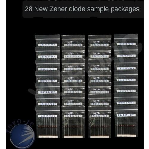 28Values*10pcs=280pc 1W Zener Diode kit 3.3V-47V Sample 1n4742a 1n4756a Assorted IN4728A 4729A 4730A 4731A 4732A 4733A 4734A