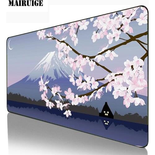40*90CM Gradient Sakura Mount Fuji Gaming Mouse Pad Student Computer Mouse Non-slip Notebook Pad Office Keyboard Protection Pad
