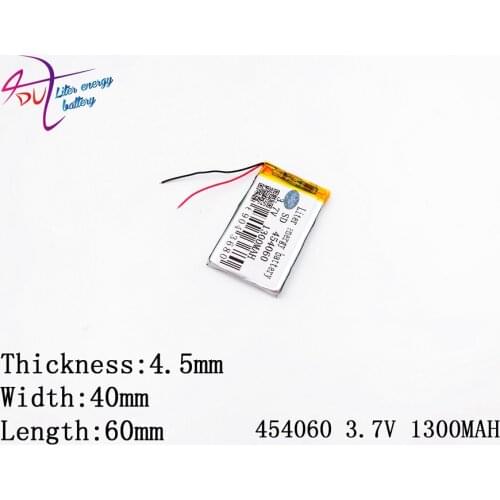 454060 3.7V 1300mAh 404060 Lithium Polymer Li-Po li ion tablet battery cells For Mp3 MP4 MP5 GPS DVD DVR mobile bluetooth