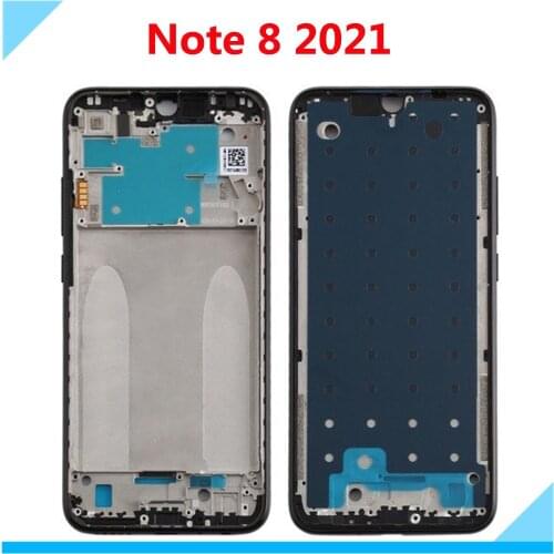 6.3" Middle Frame For Xiaomi Redmi Note 8 2021 Front Frame Bezel Housing For Note8 2021 Front Frame Replace With Side Keys