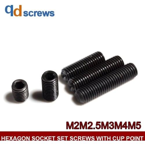 8.8 M2M2.5M3M4M5 grade internal hexagonal concave end tightening set screw hexagon socket set screws with cup point GB80 DIN916