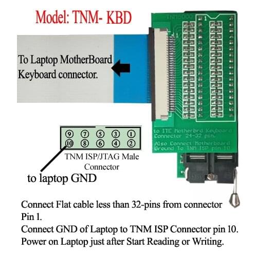 TNM-KBD IO Adapter for TNM5000 Programmer to ITE Laptop Motherboard keyboard connector 24-32 pin TNM KBD socket TNM5000 ITE 8XXX