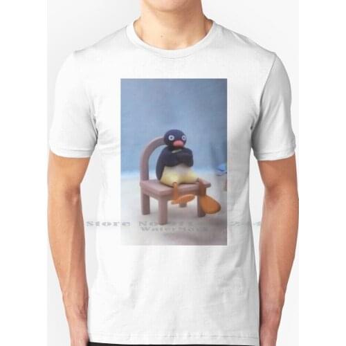 Angry Pingu T Shirt 100% Pure Cotton Pingu Animation British Cartoon Children Swiss Ice Caps Happy Creative Trending Vintage
