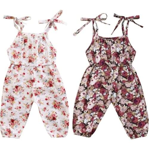 Infant Baby Kids Girl Floral Romper Jumpsuit Summer Sleeveless Playsuit Sunsuit Outfits Clothes