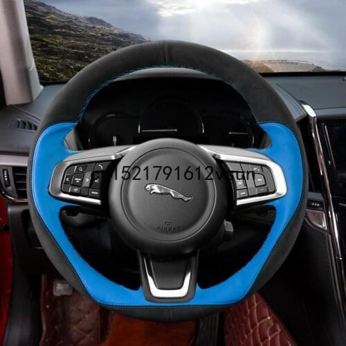 DIY Sew Customized Car Steering Wheel Cover For Jaguar F-PACE E-PACE XF XJ Car Accessories